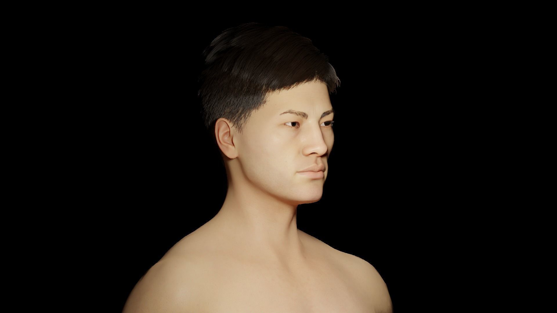 Shan Chinese Realistic rigged Blender Character 3D model_3