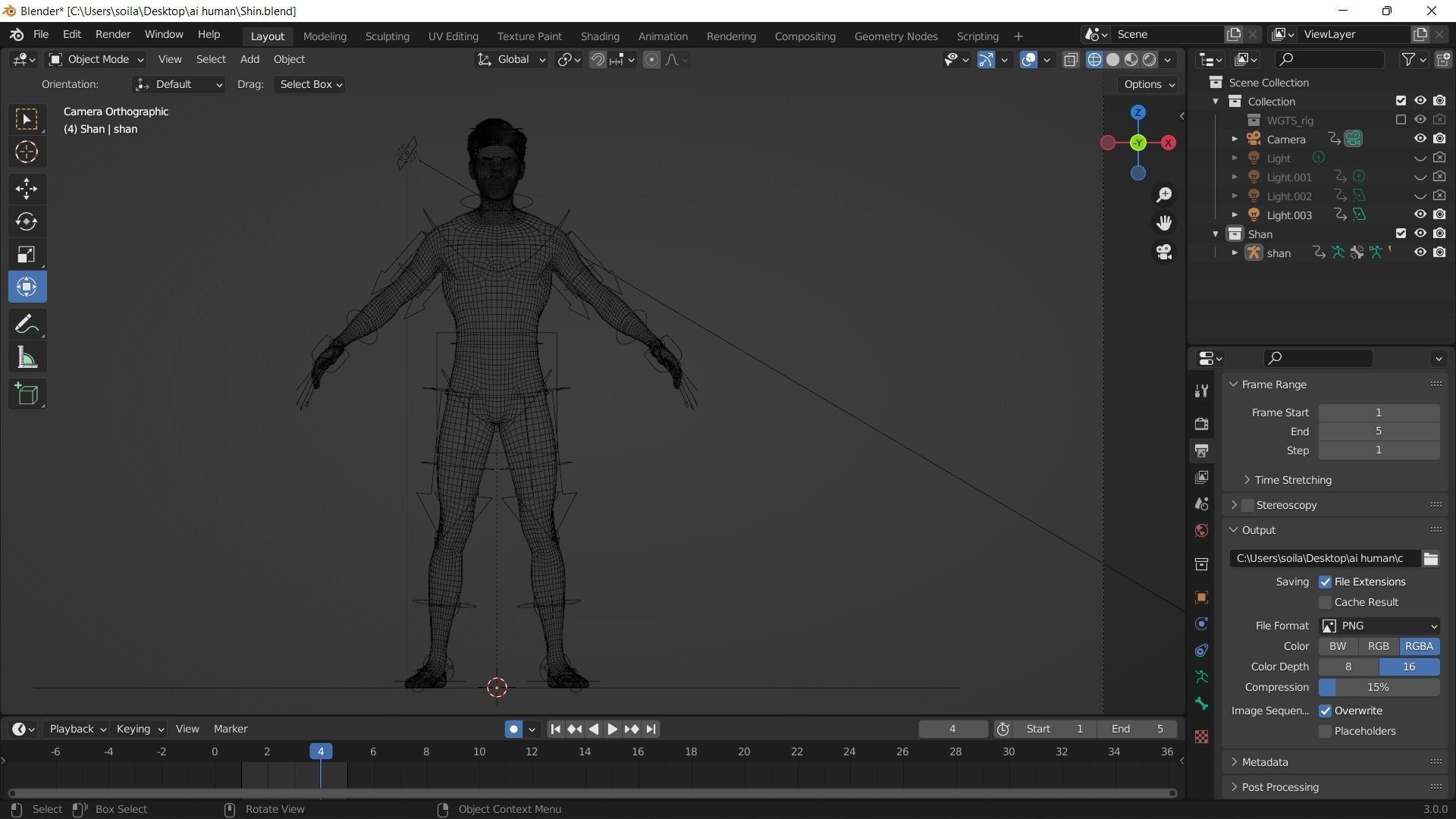 Shan Chinese Realistic rigged Blender Character 3D model_1