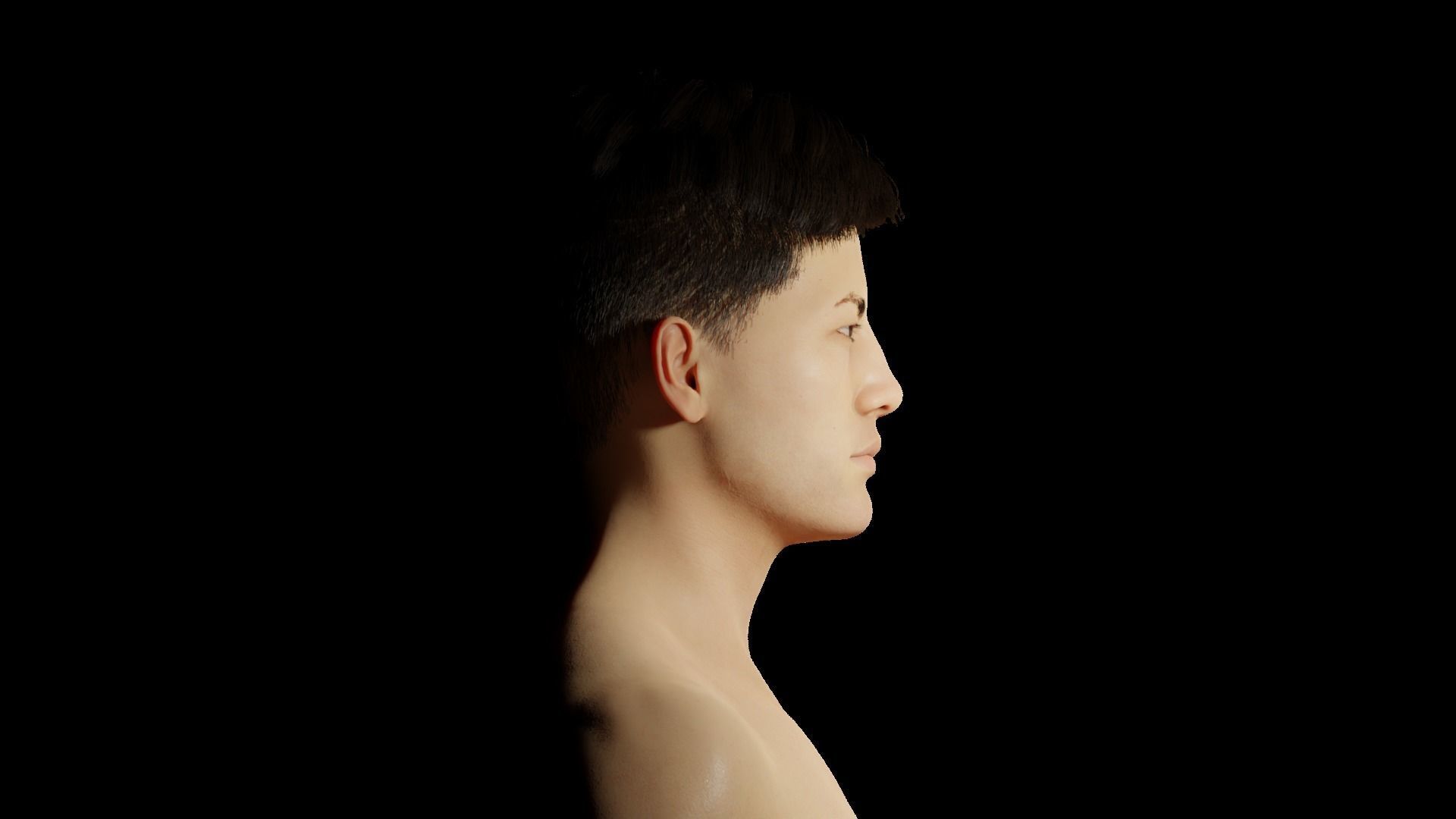 Shan Chinese Realistic rigged Blender Character 3D model_4