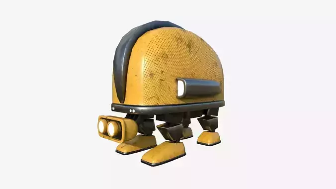 Turtleback Robot J04 Yellow - SciFi Character Design Low-poly 3D model