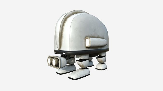 Turtleback Robot J06 White Dirt - SciFi Character Design Free low-poly 3D model