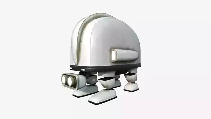 Turtleback Robot J06 White Dirt - SciFi Character Design Free low-poly 3D model