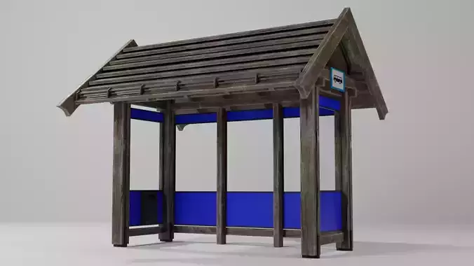 Wooden bus stop