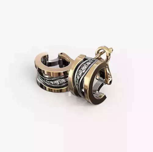 3d model earrings Bulgari wuthout naming of brand
