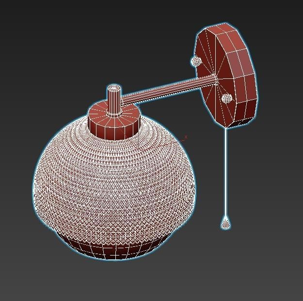 nocciola-70106-1 wall light with shade and gold accents 3D model_5