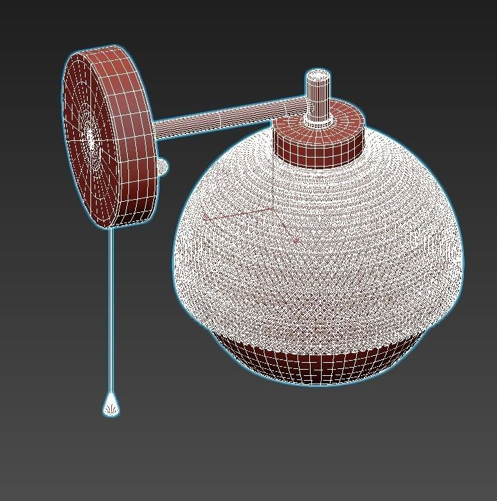 nocciola-70106-1 wall light with shade and gold accents 3D model_3