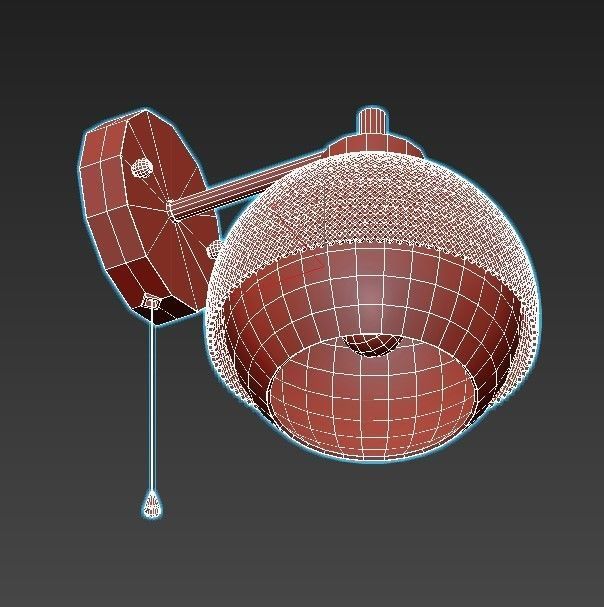 nocciola-70106-1 wall light with shade and gold accents 3D model_6