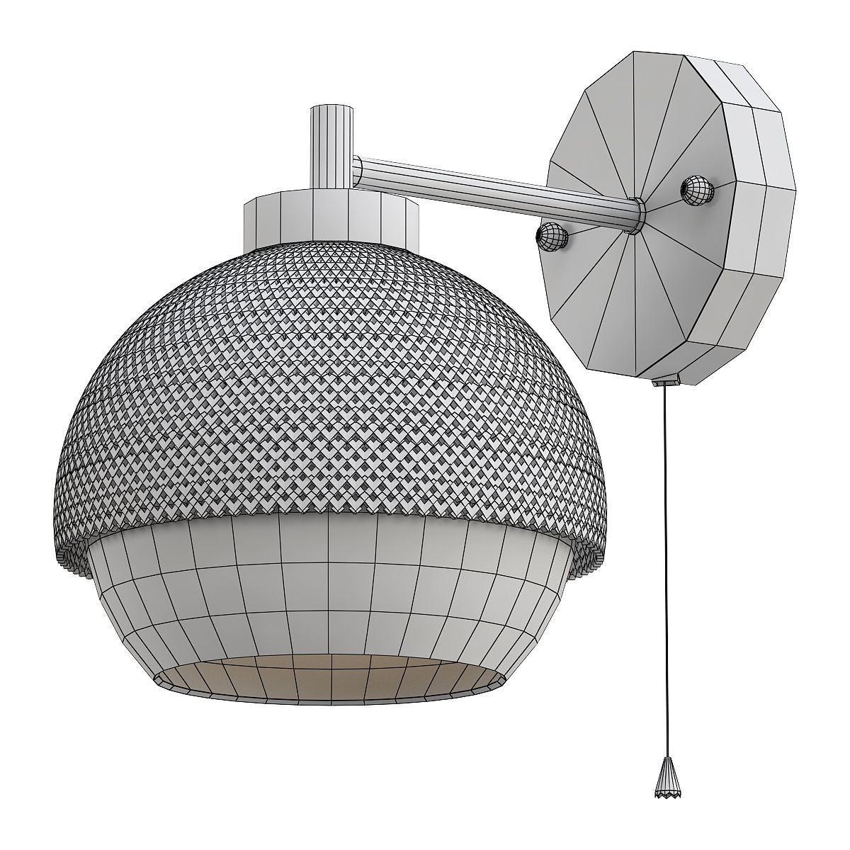 nocciola-70106-1 wall light with shade and gold accents 3D model_1