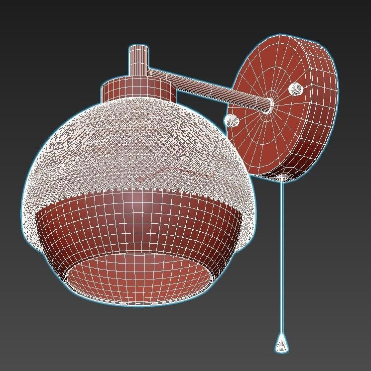 nocciola-70106-1 wall light with shade and gold accents 3D model_2