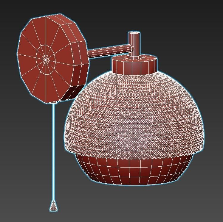 nocciola-70106-1 wall light with shade and gold accents 3D model_7