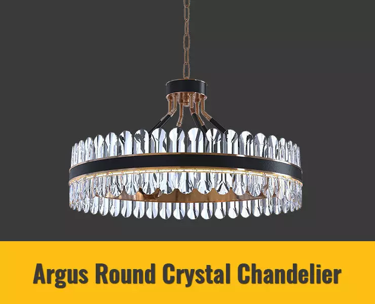 Argus Round Crystal Chandelier 3D model_0