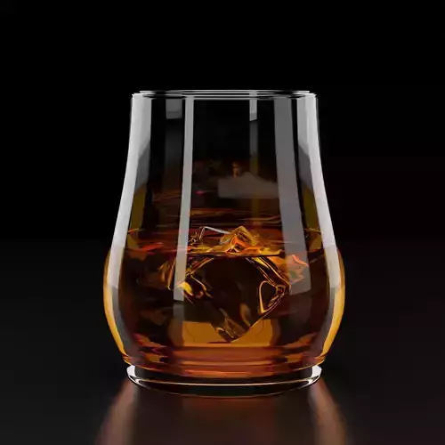 Water Liquor Glass 007 - 25cl Low-poly 3D model