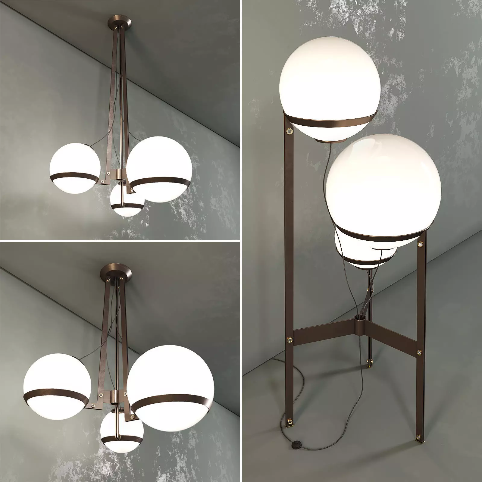 Arketipo Bubble Bobble - Floor and Pendant Lamp 3D model