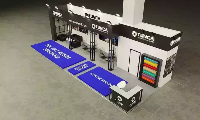 Booth Exhibition Stand Stall 5x13m Height 366cm 2 Side 3D model 3D model
