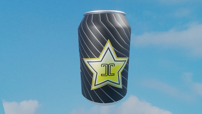 Soft drinks in openable cans Low-poly 3D model 6