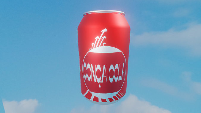 Soft drinks in openable cans Low-poly 3D model 4