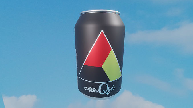 Soft drinks in openable cans Low-poly 3D model 5