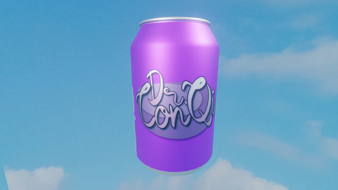Soft drinks in openable cans Low-poly 3D model 3