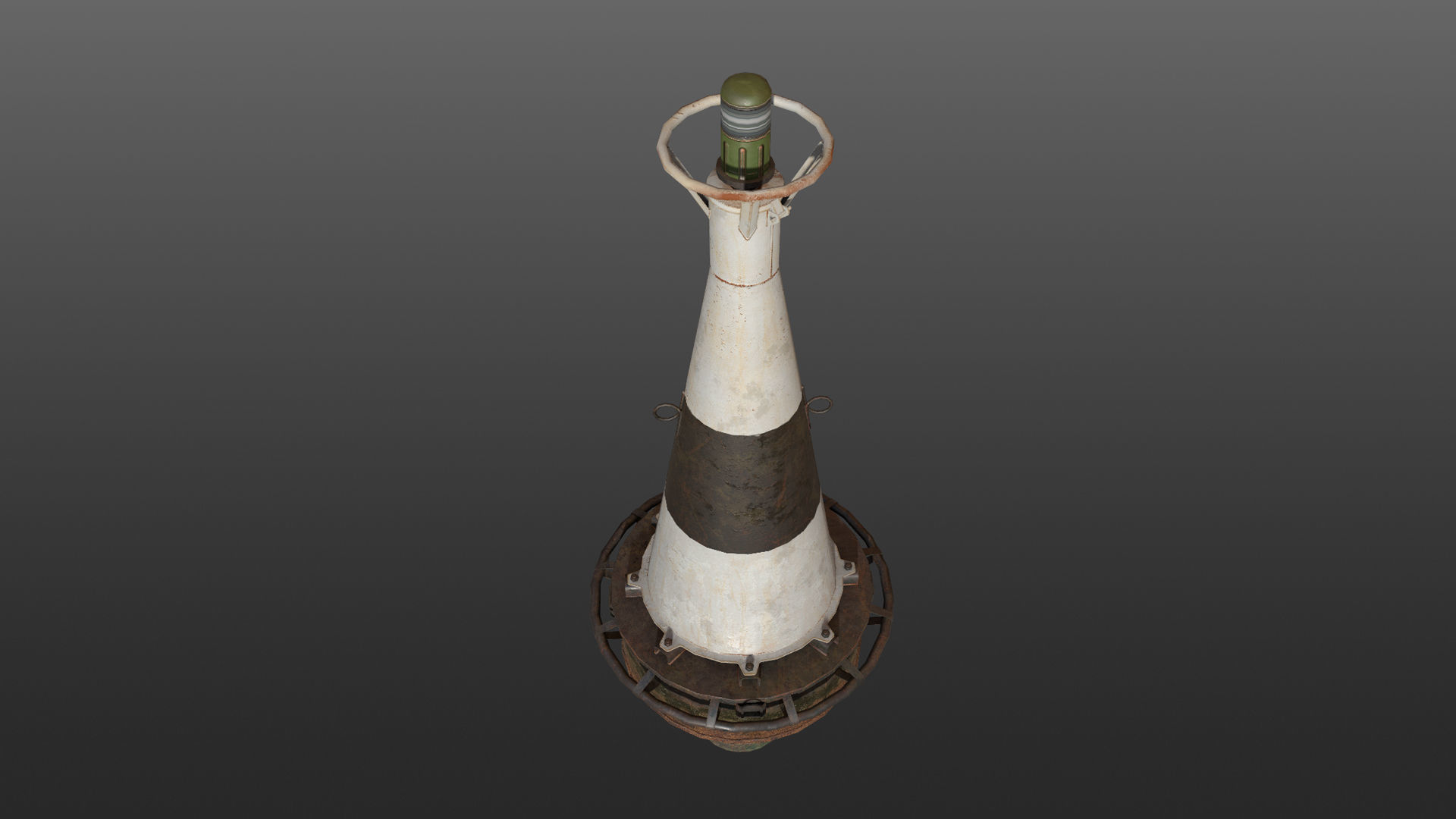 Buoy River RB-6-01 Left Turn Mark Low-poly 3D model_20