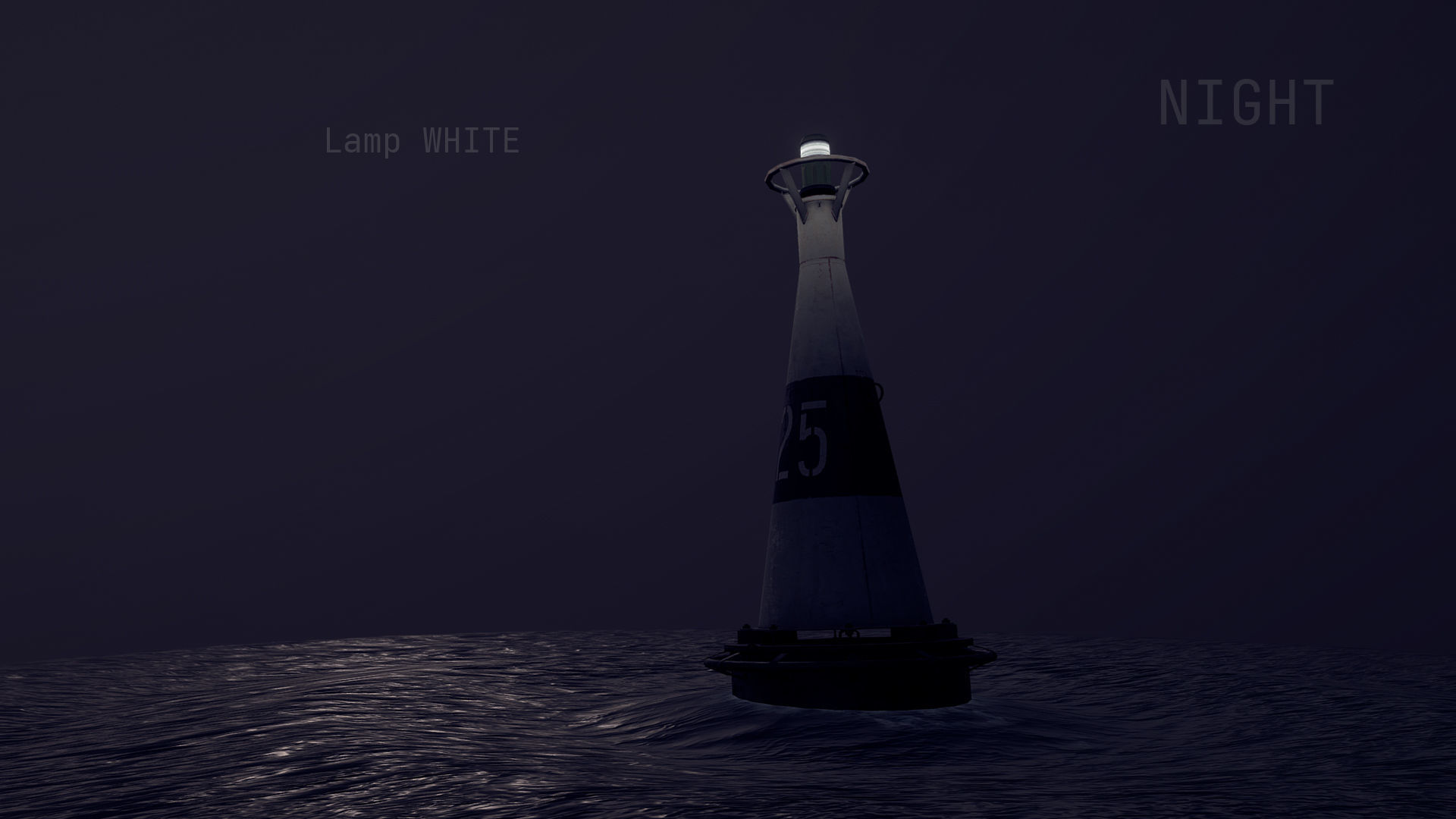 Buoy River RB-6-01 Left Turn Mark Low-poly 3D model_11