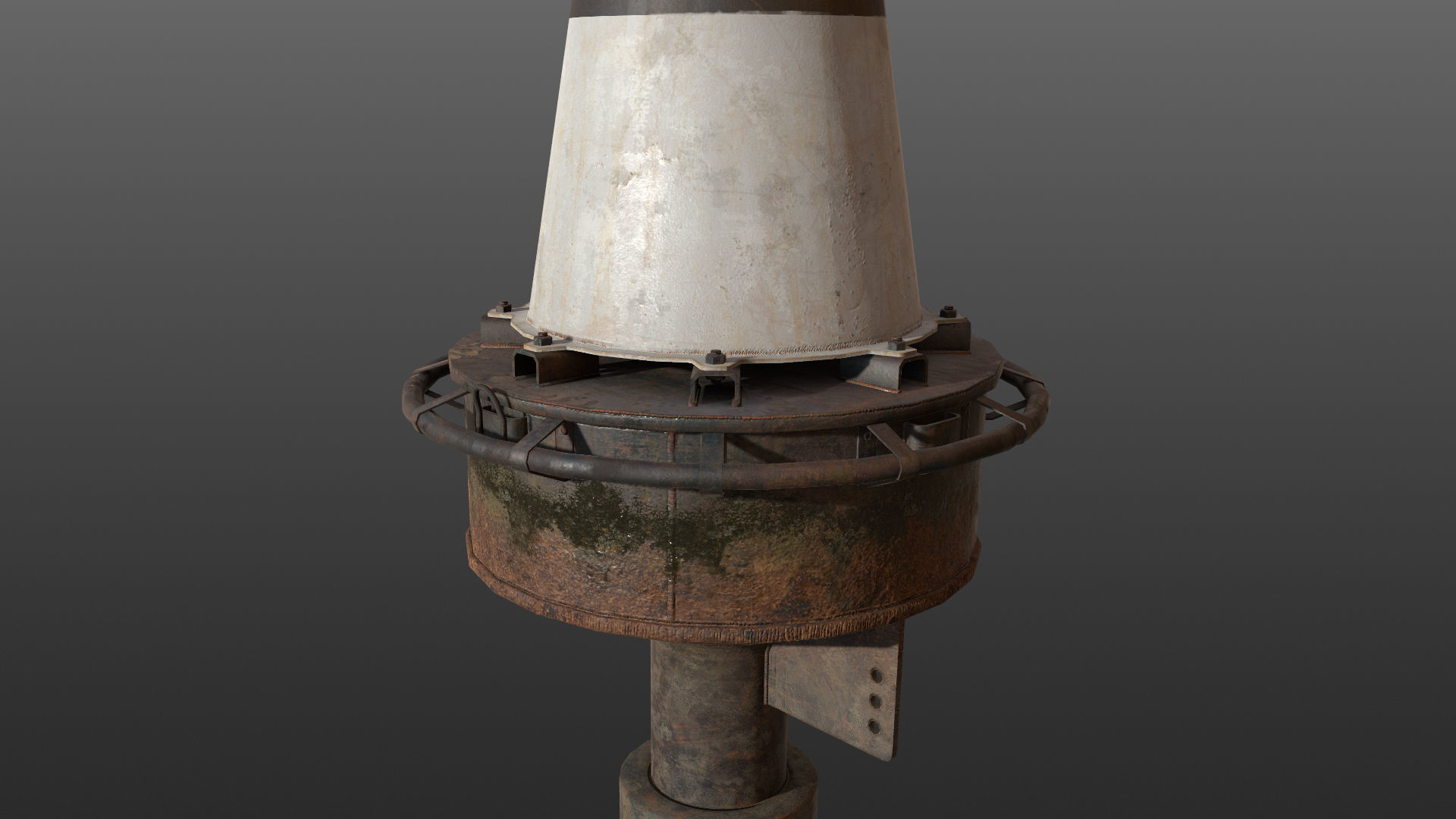Buoy River RB-6-01 Left Turn Mark Low-poly 3D model_18