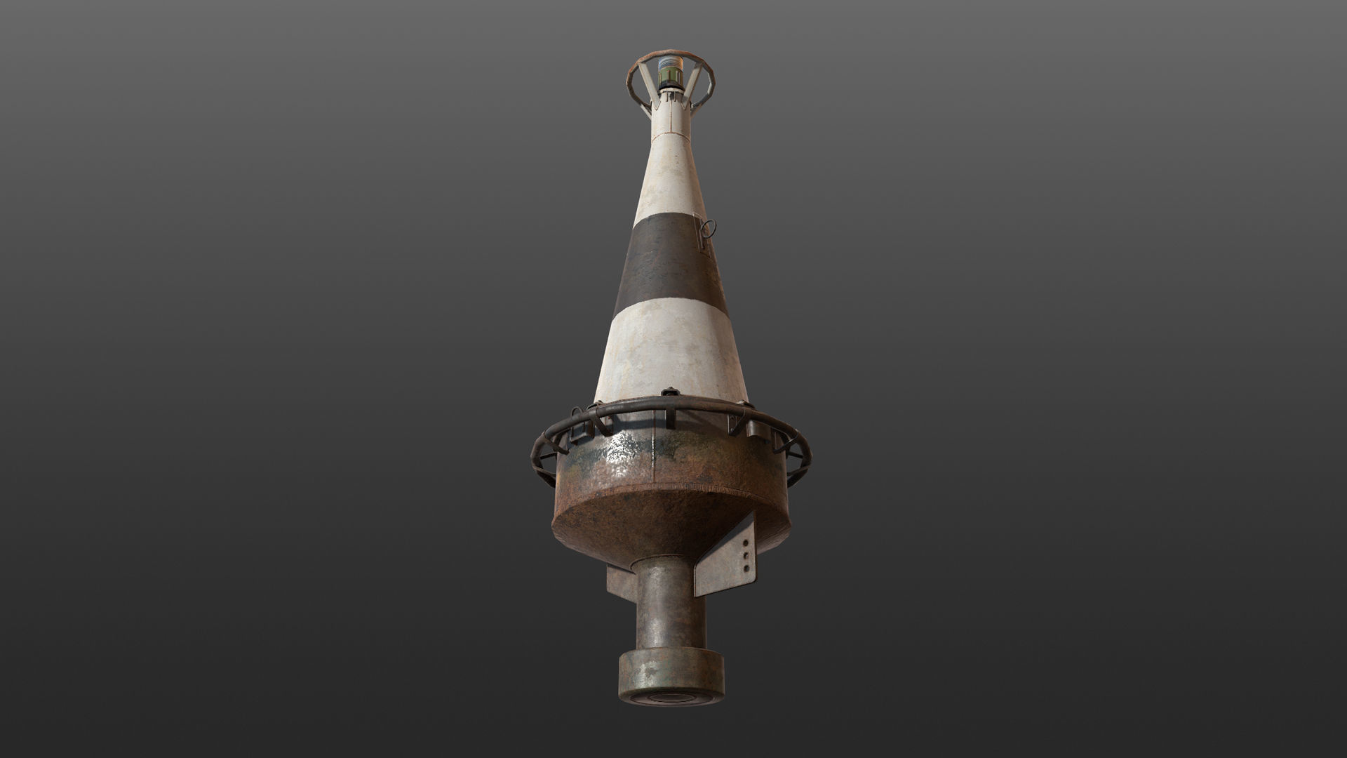 Buoy River RB-6-01 Left Turn Mark Low-poly 3D model_17