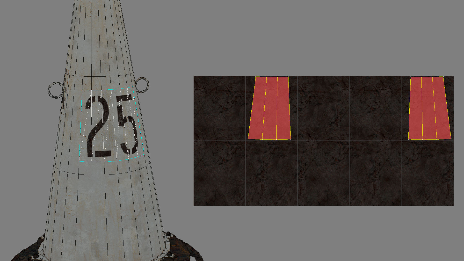 Buoy River RB-6-01 Left Turn Mark Low-poly 3D model_26