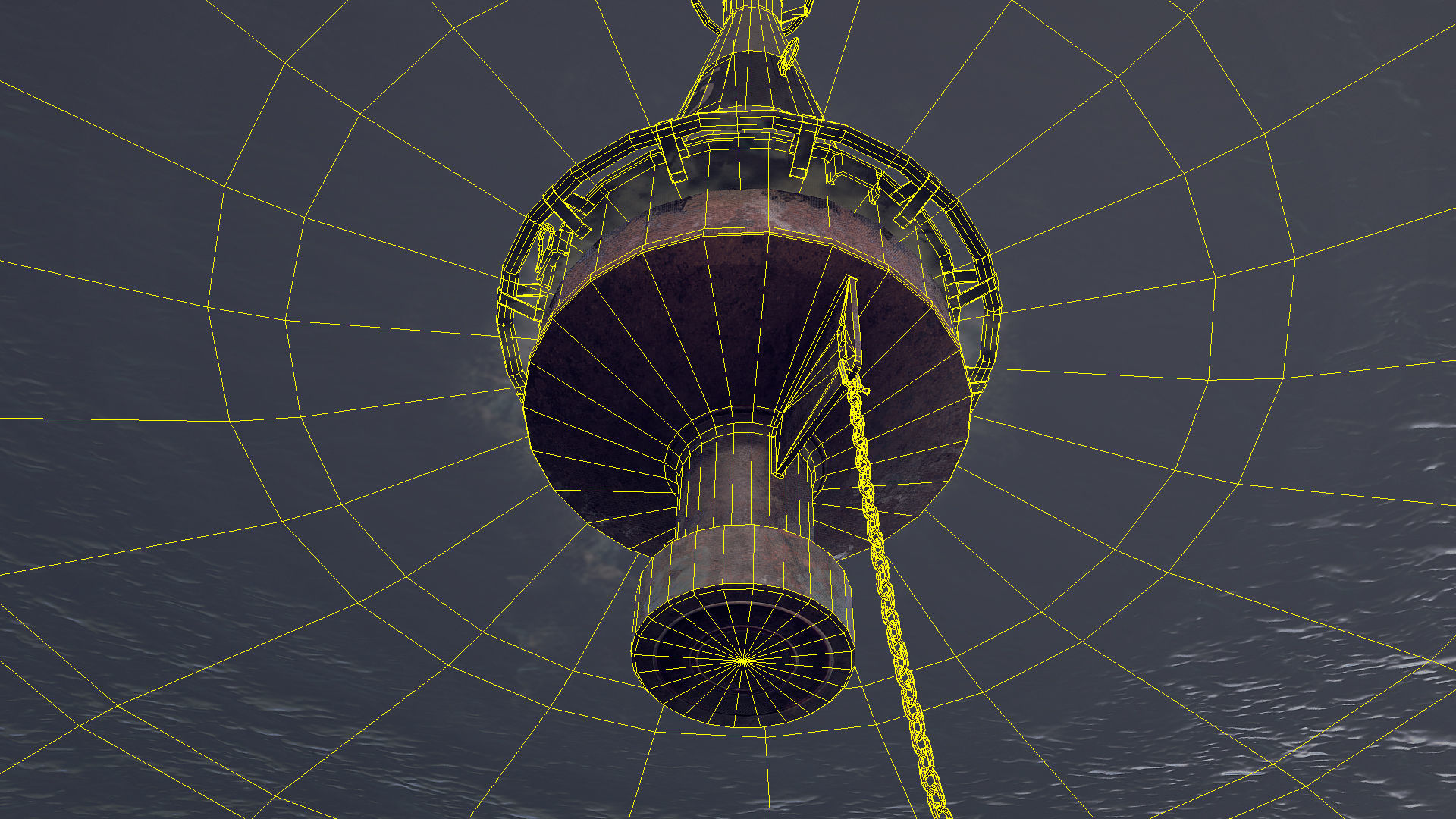 Buoy River RB-6-01 Left Turn Mark Low-poly 3D model_23