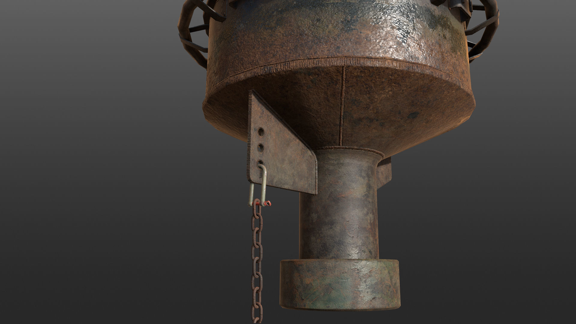 Buoy River RB-6-01 Left Turn Mark Low-poly 3D model_15