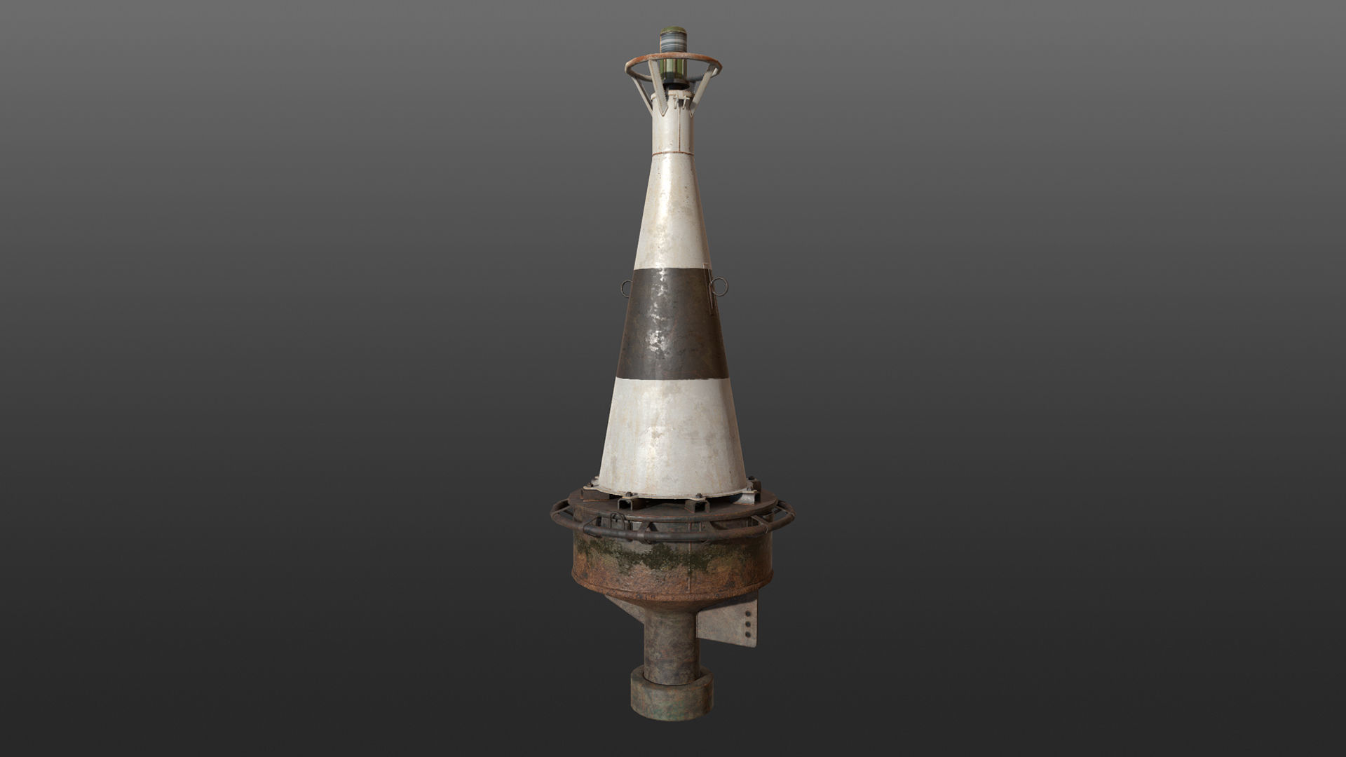 Buoy River RB-6-01 Left Turn Mark Low-poly 3D model_14