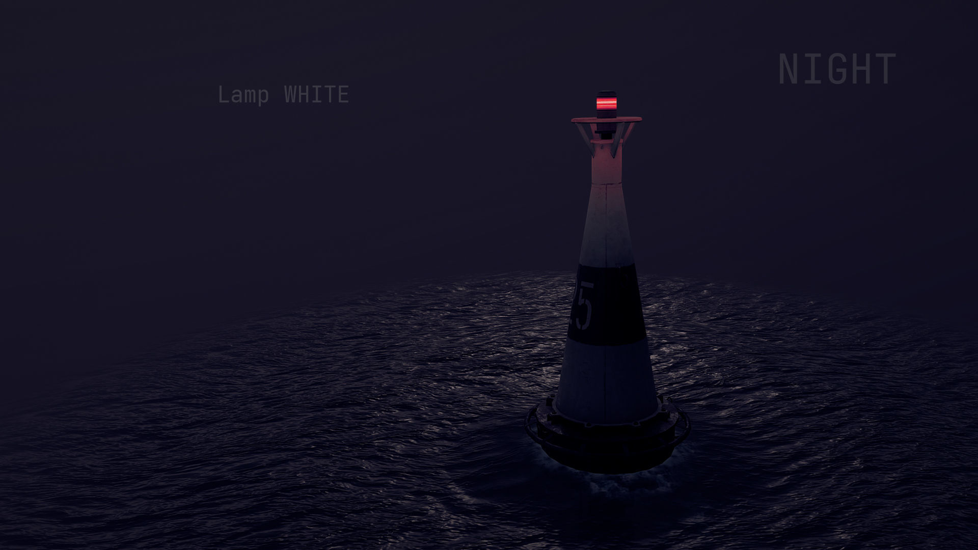 Buoy River RB-6-01 Left Turn Mark Low-poly 3D model_12