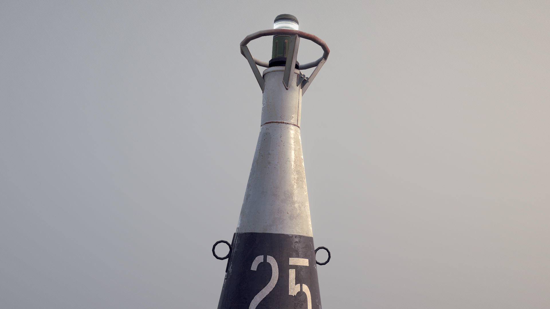 Buoy River RB-6-01 Left Turn Mark Low-poly 3D model_10