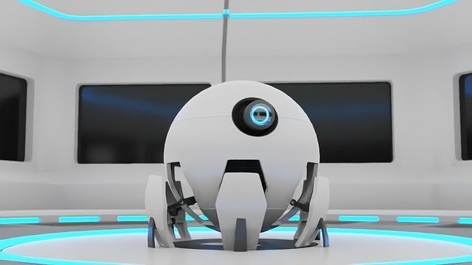 Lab room rigged - animated character 3D model