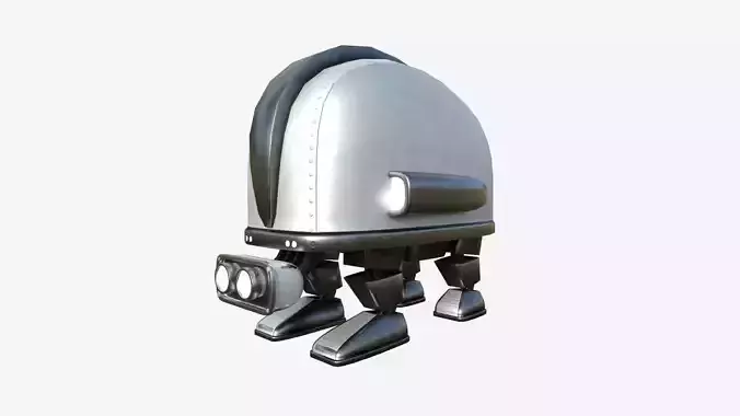 Turtleback Robot J07 Steel - SciFi Character Design Low-poly 3D model