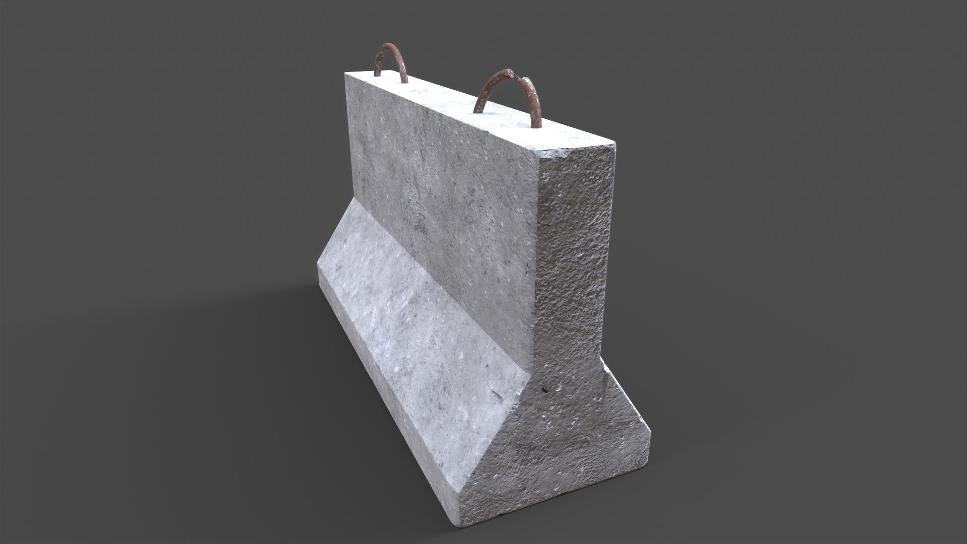 Concrete Barrier Low-poly 3D model_5