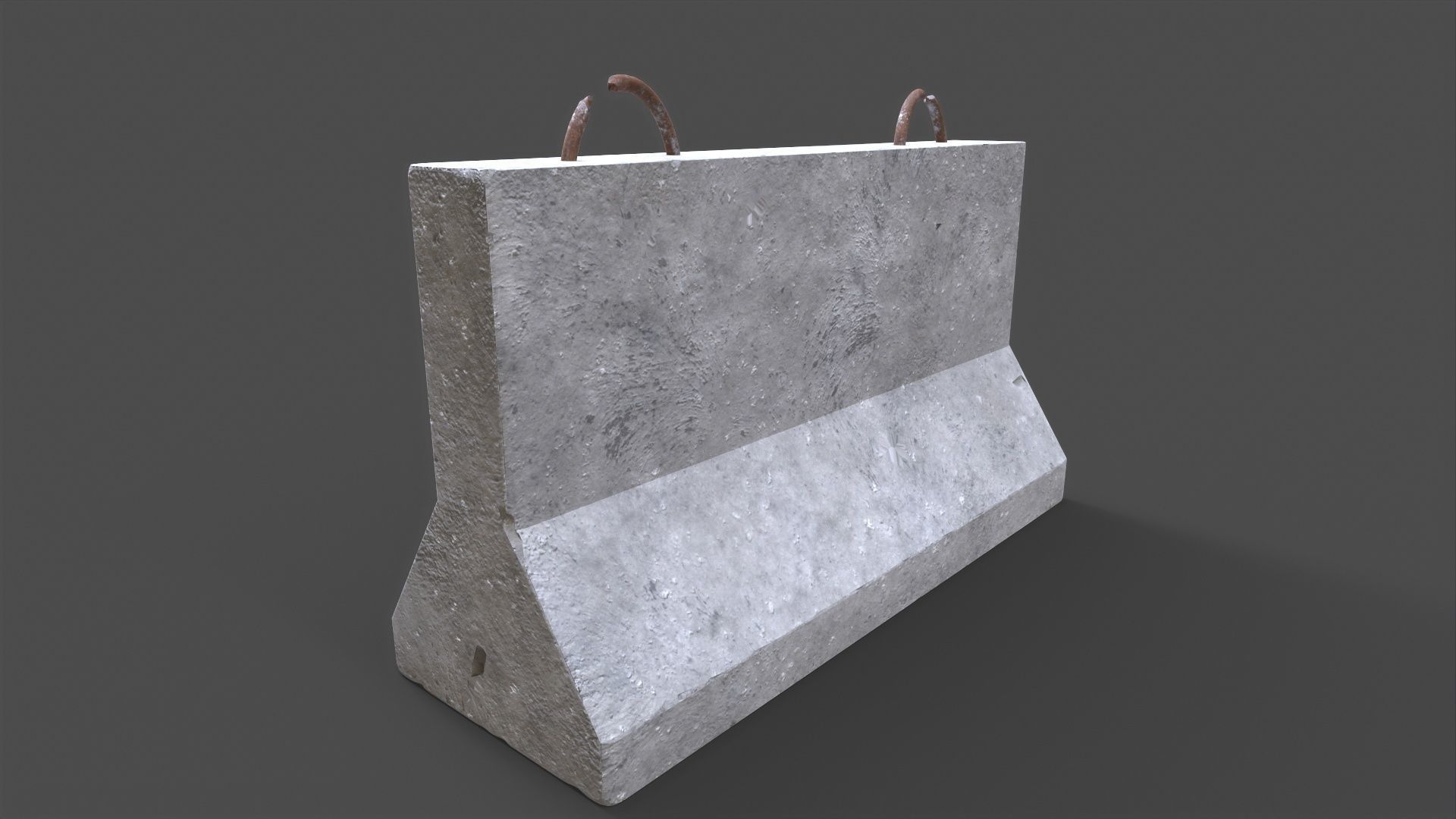 Concrete Barrier Low-poly 3D model_3