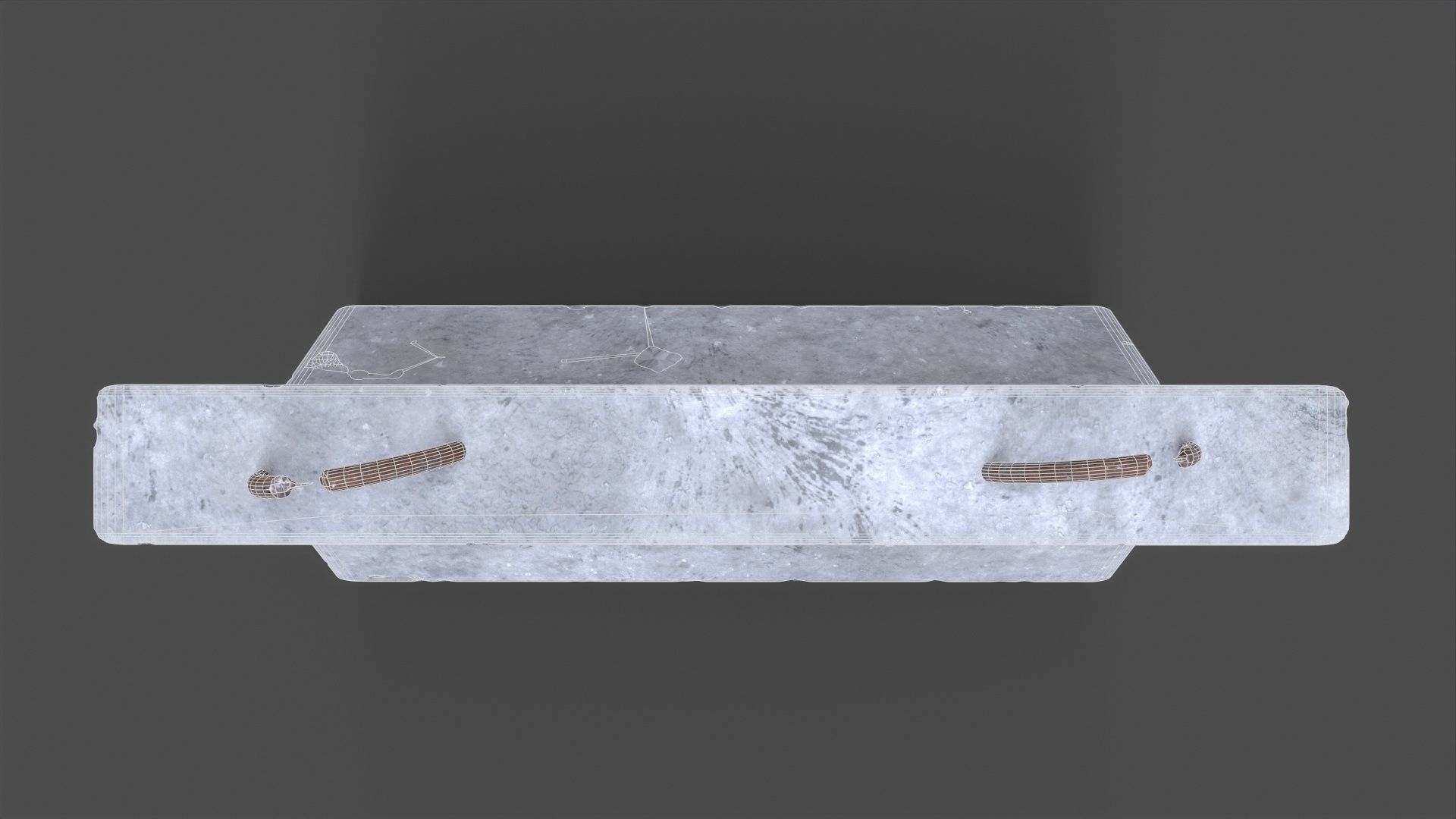 Concrete Barrier Low-poly 3D model_8