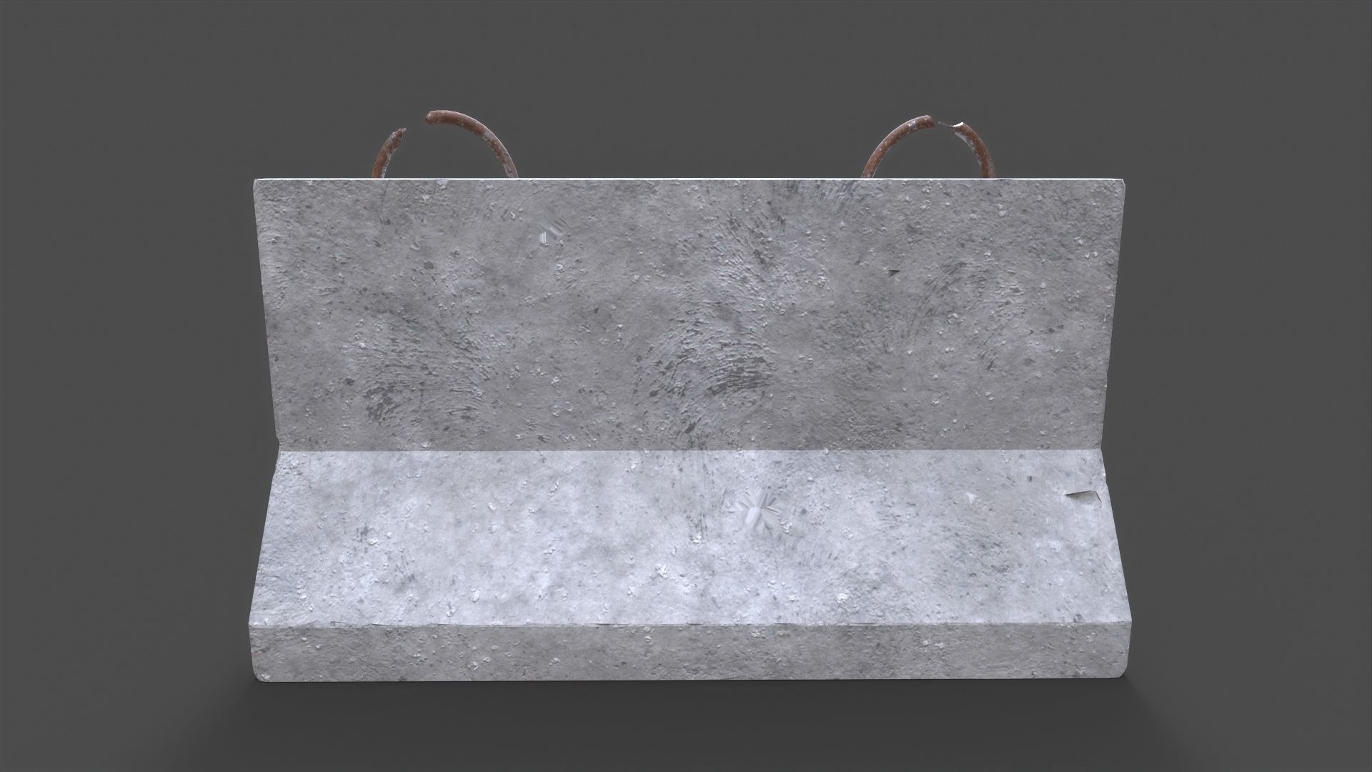 Concrete Barrier Low-poly 3D model_4