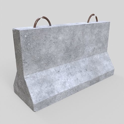 Concrete Barrier Low-poly 3D model
