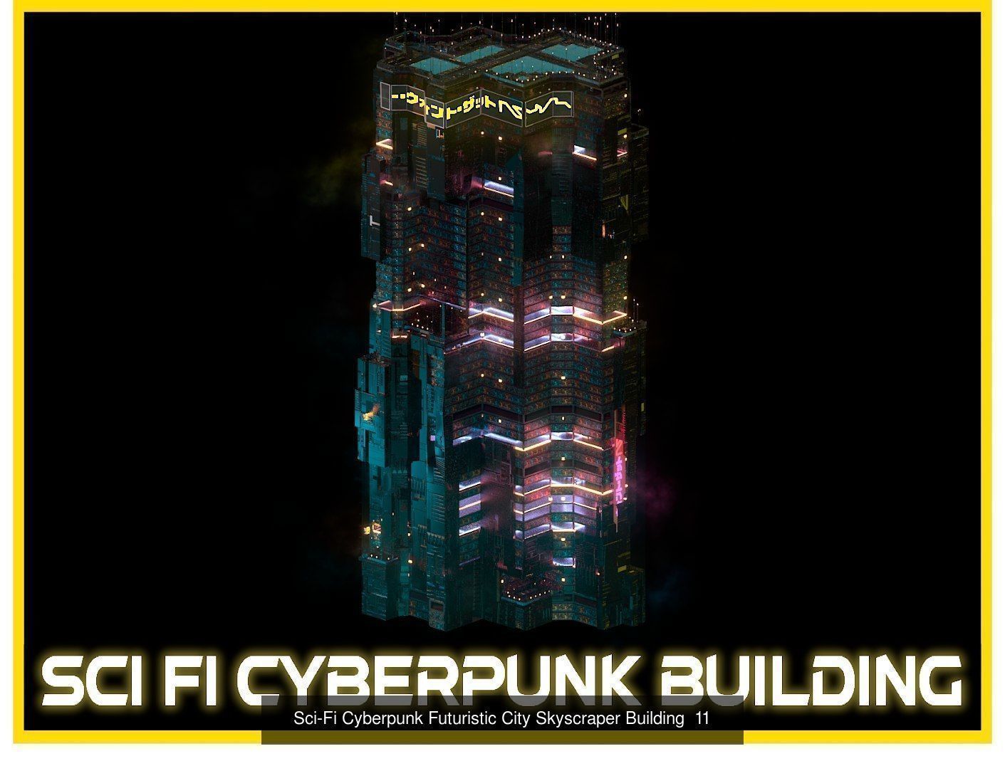 80 Unique Sci-Fi Cyberpunk City Skyscraper Building Pack Bundle 3D Model Collection_83