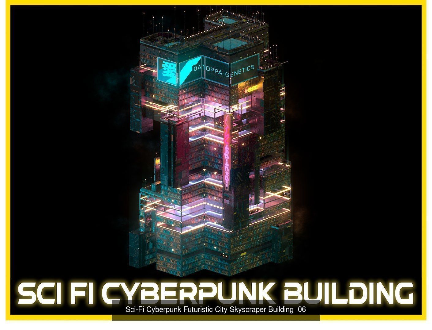 80 Unique Sci-Fi Cyberpunk City Skyscraper Building Pack Bundle 3D Model Collection_88