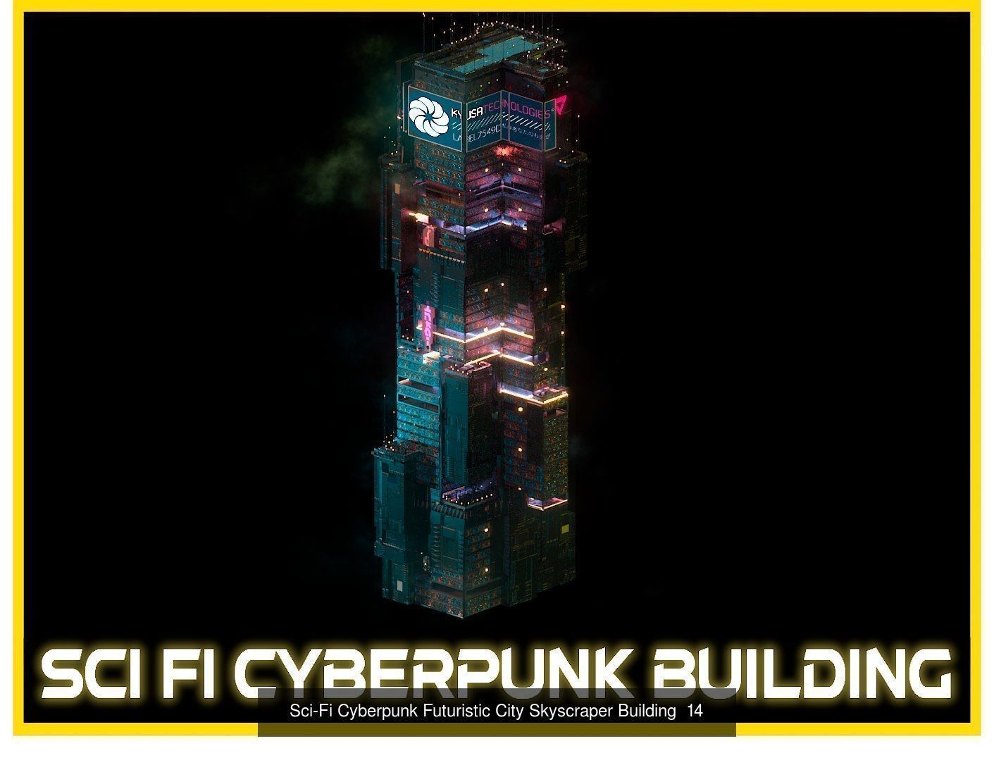 80 Unique Sci-Fi Cyberpunk City Skyscraper Building Pack Bundle 3D Model Collection_80