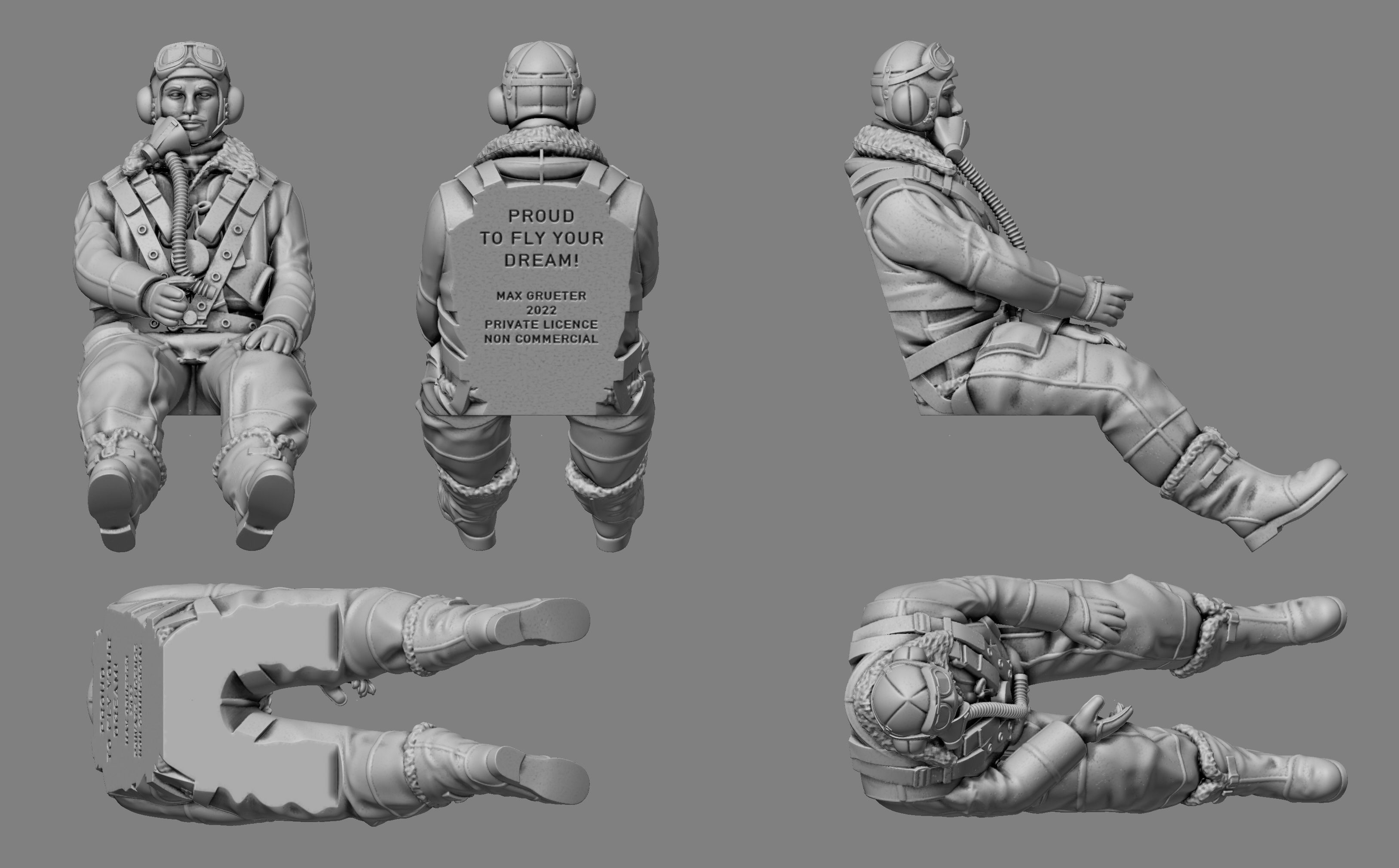 Vintage RAF Airman  3D print model_5