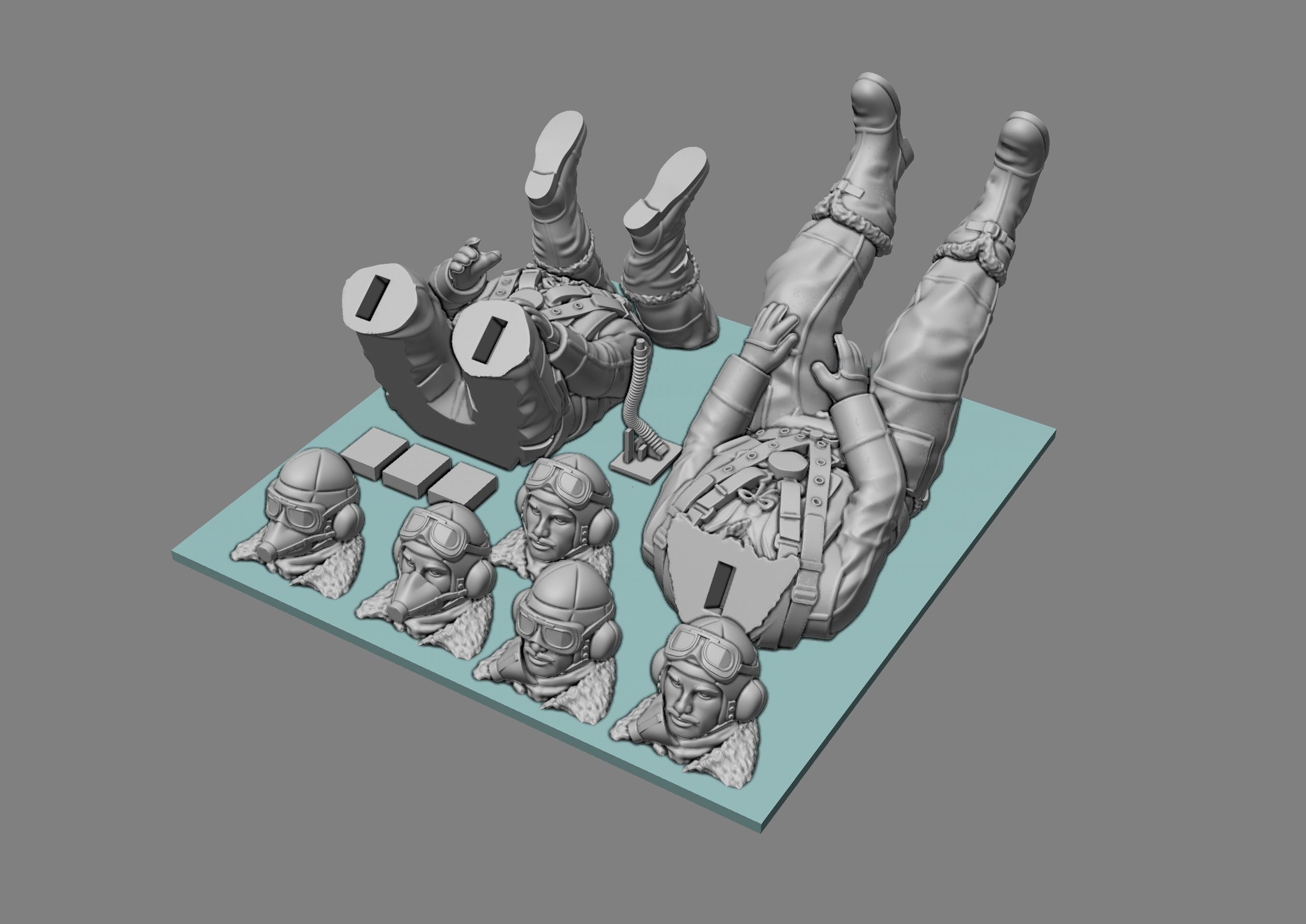 Vintage RAF Airman  3D print model_4