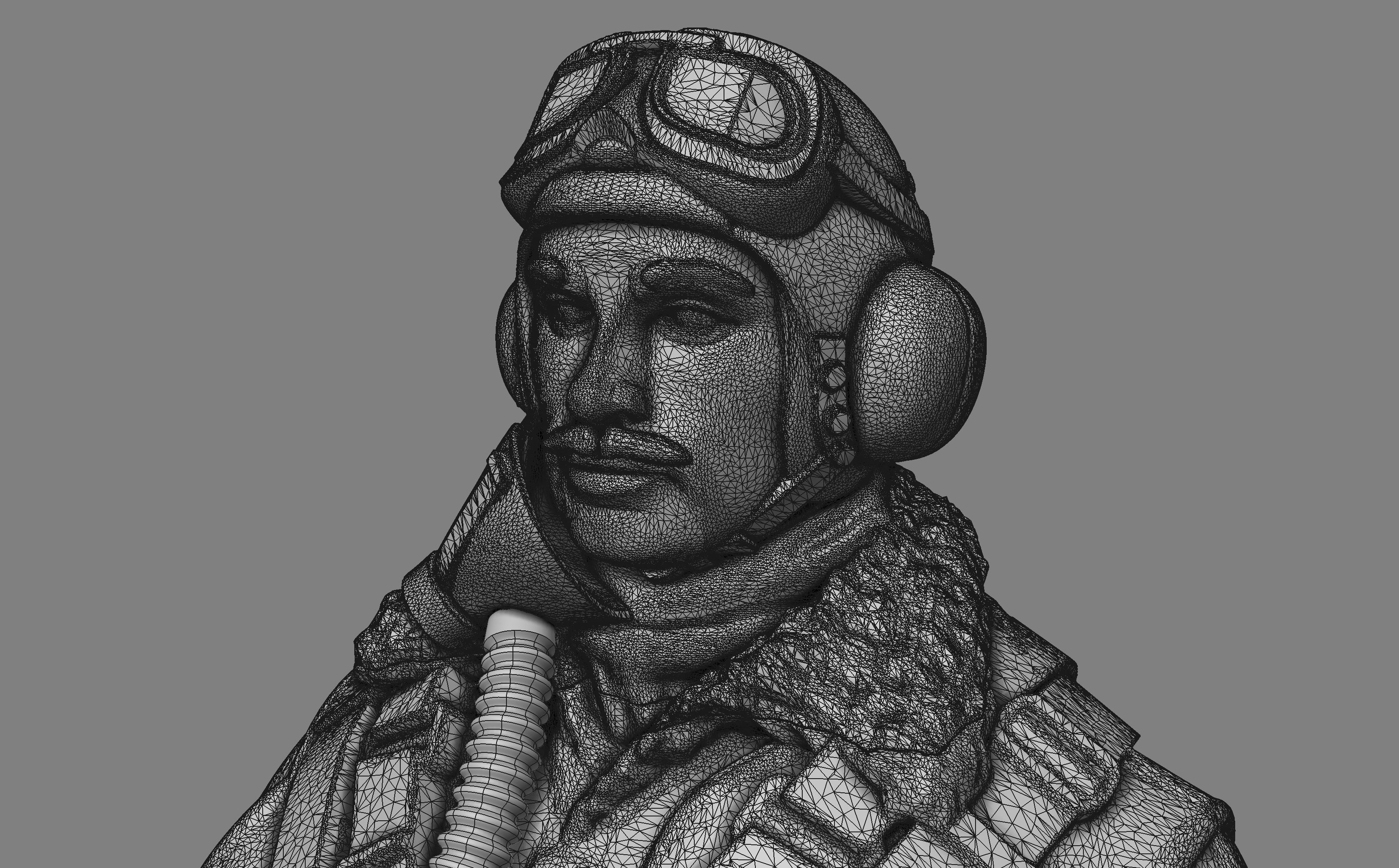 Vintage RAF Airman  3D print model_6