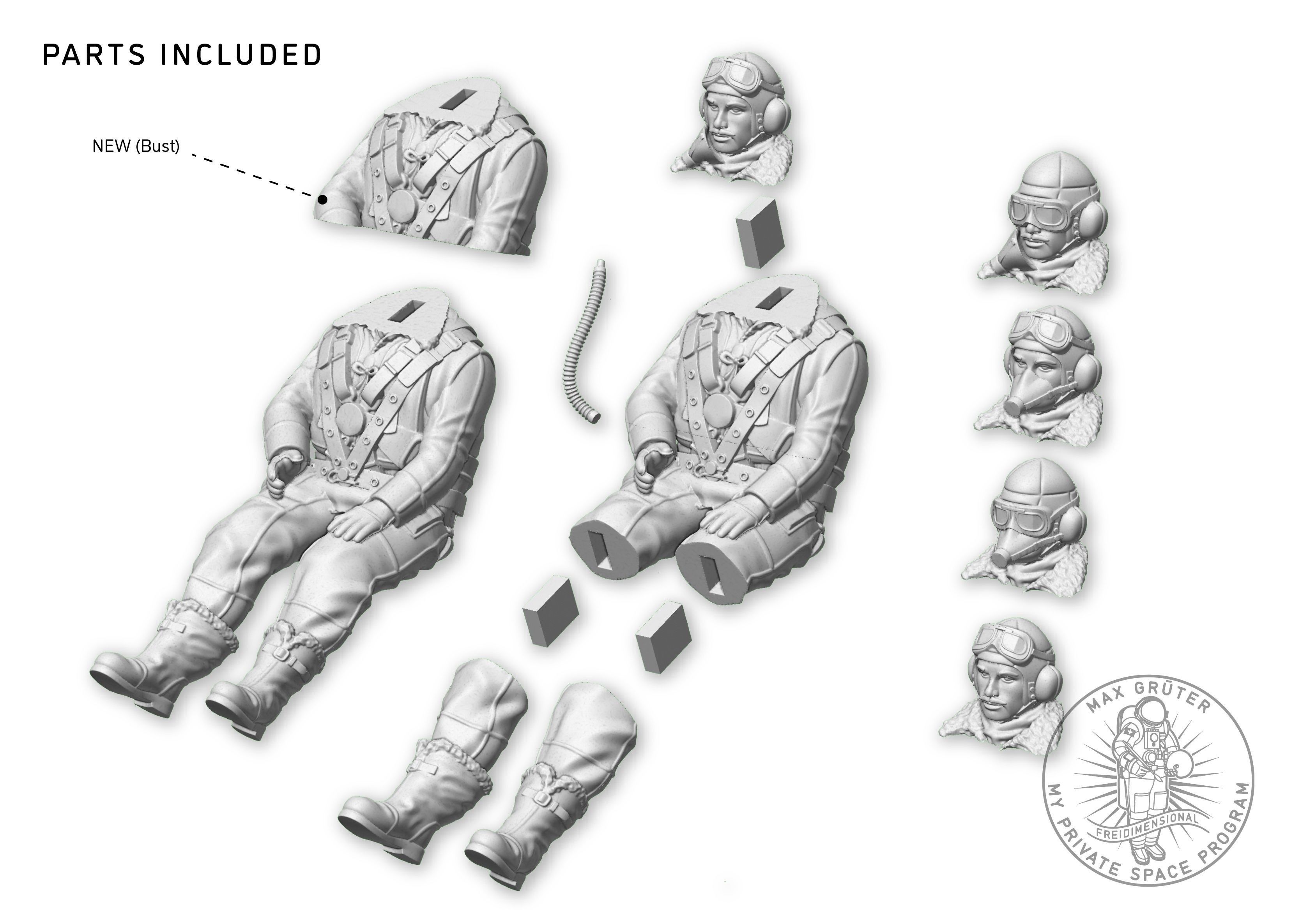 Vintage RAF Airman  3D print model_3