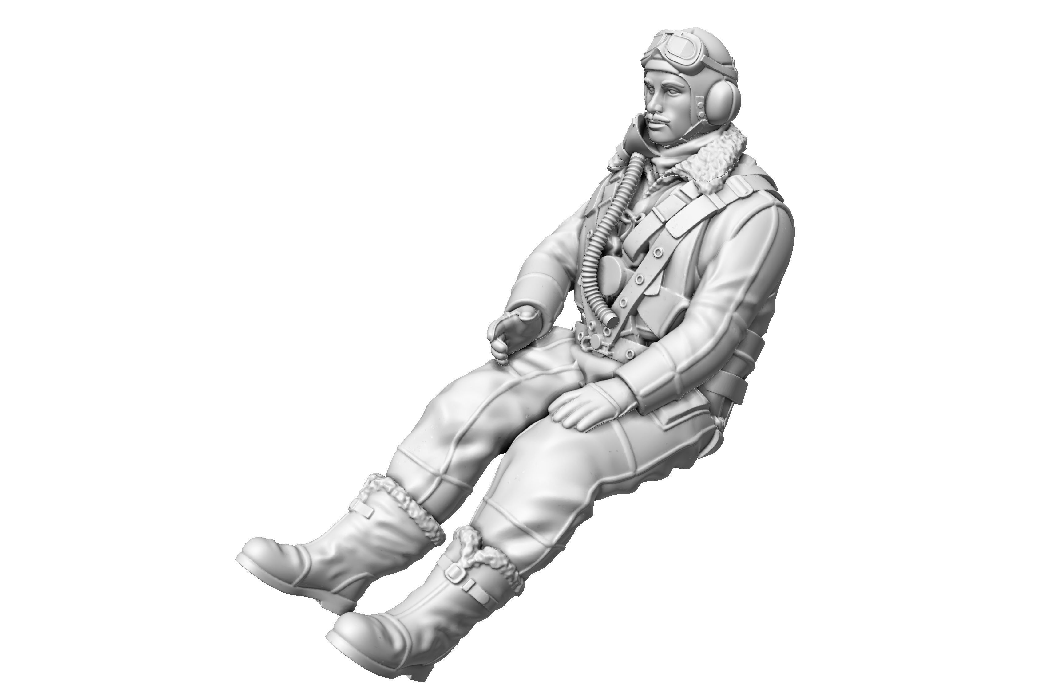 Vintage RAF Airman  3D print model_1