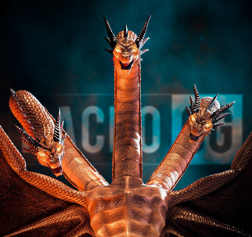 Fan Art King Ghidorah - Statue 3D print model_6