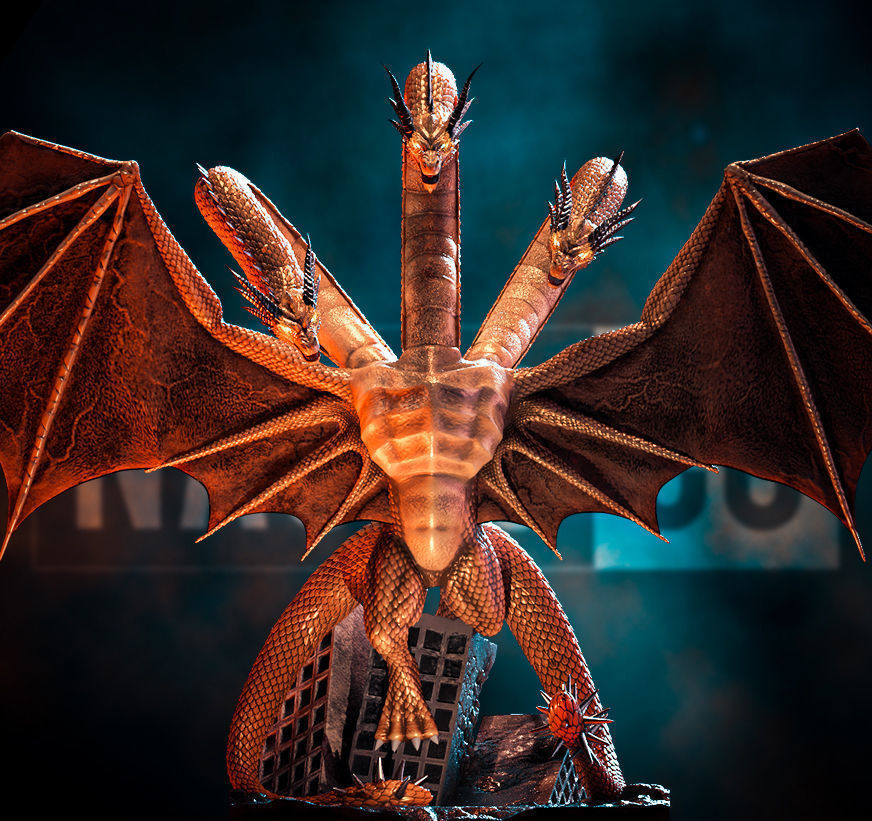 Fan Art King Ghidorah - Statue 3D print model_1
