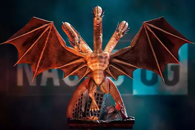 Fan Art King Ghidorah - Statue 3D print model